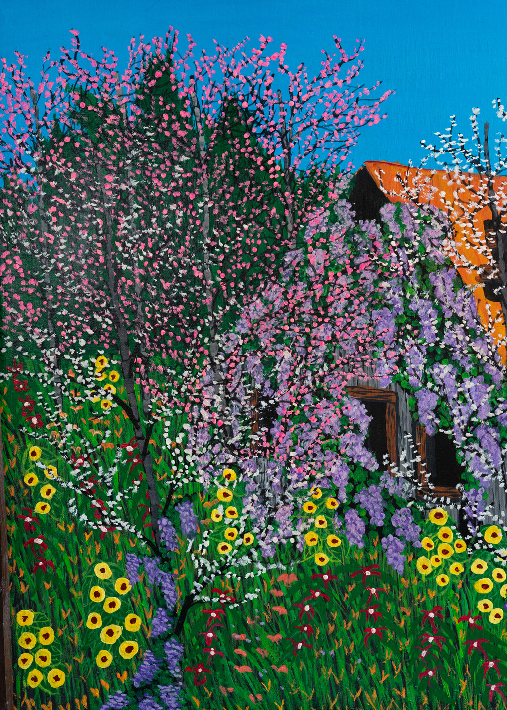 Orange Roof with Wildflowers