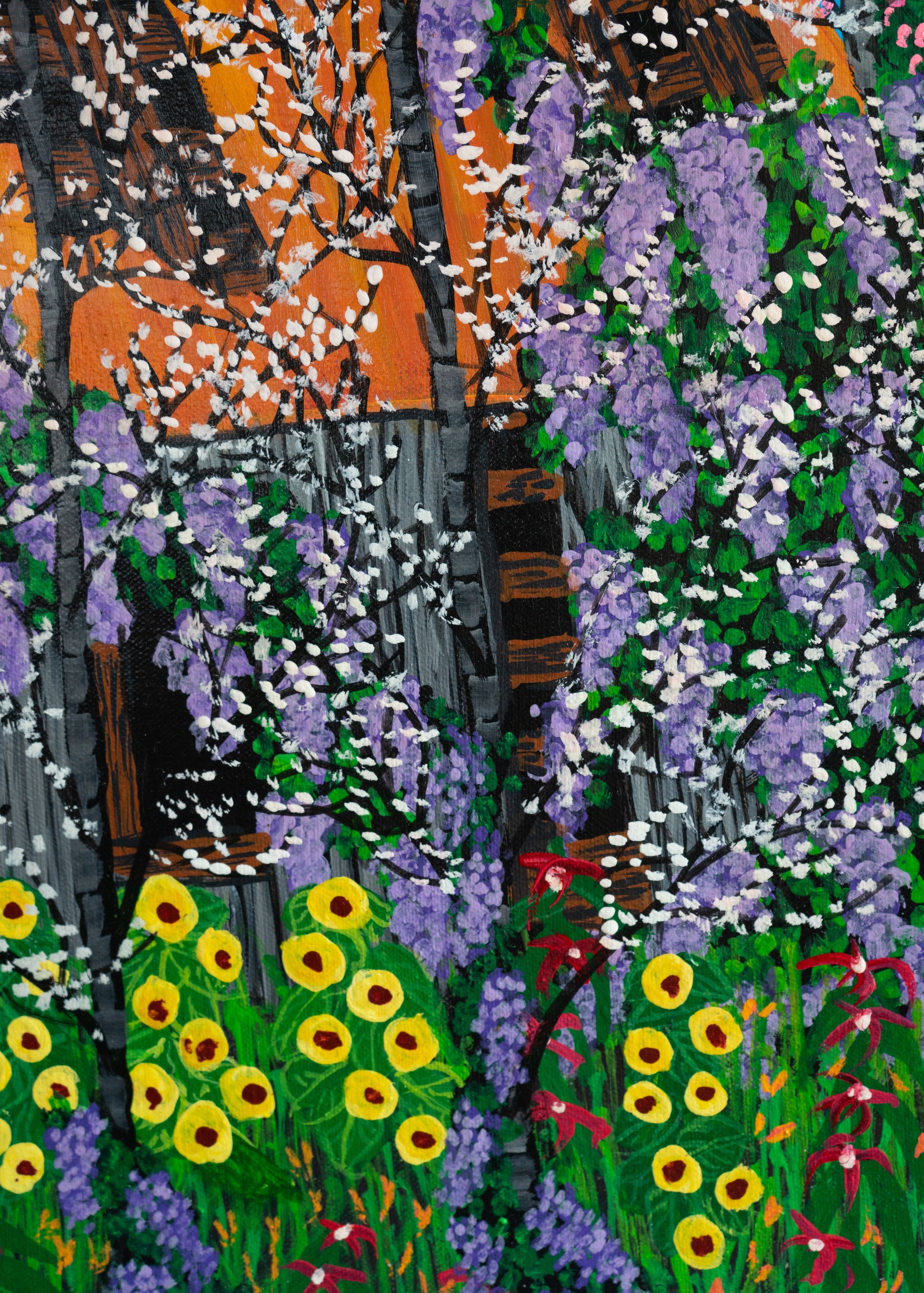 Orange Roof with Wildflowers