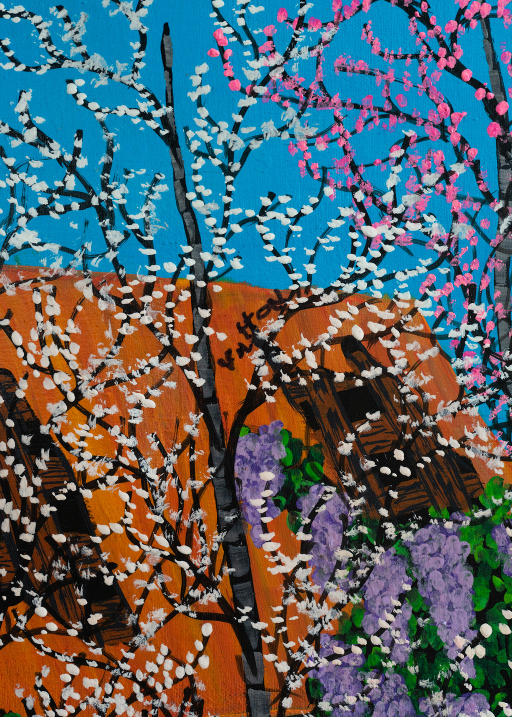 Orange Roof with Wildflowers