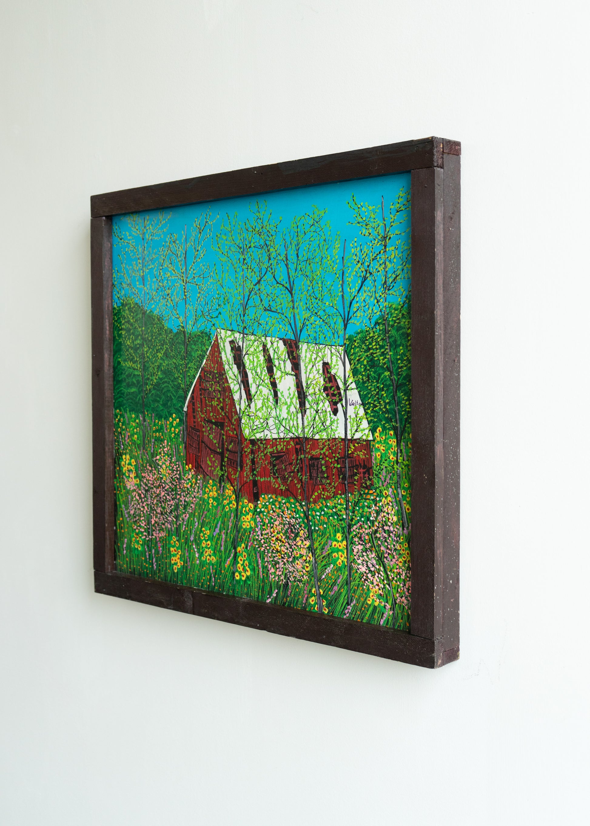 Barn in the Woods with Flowers