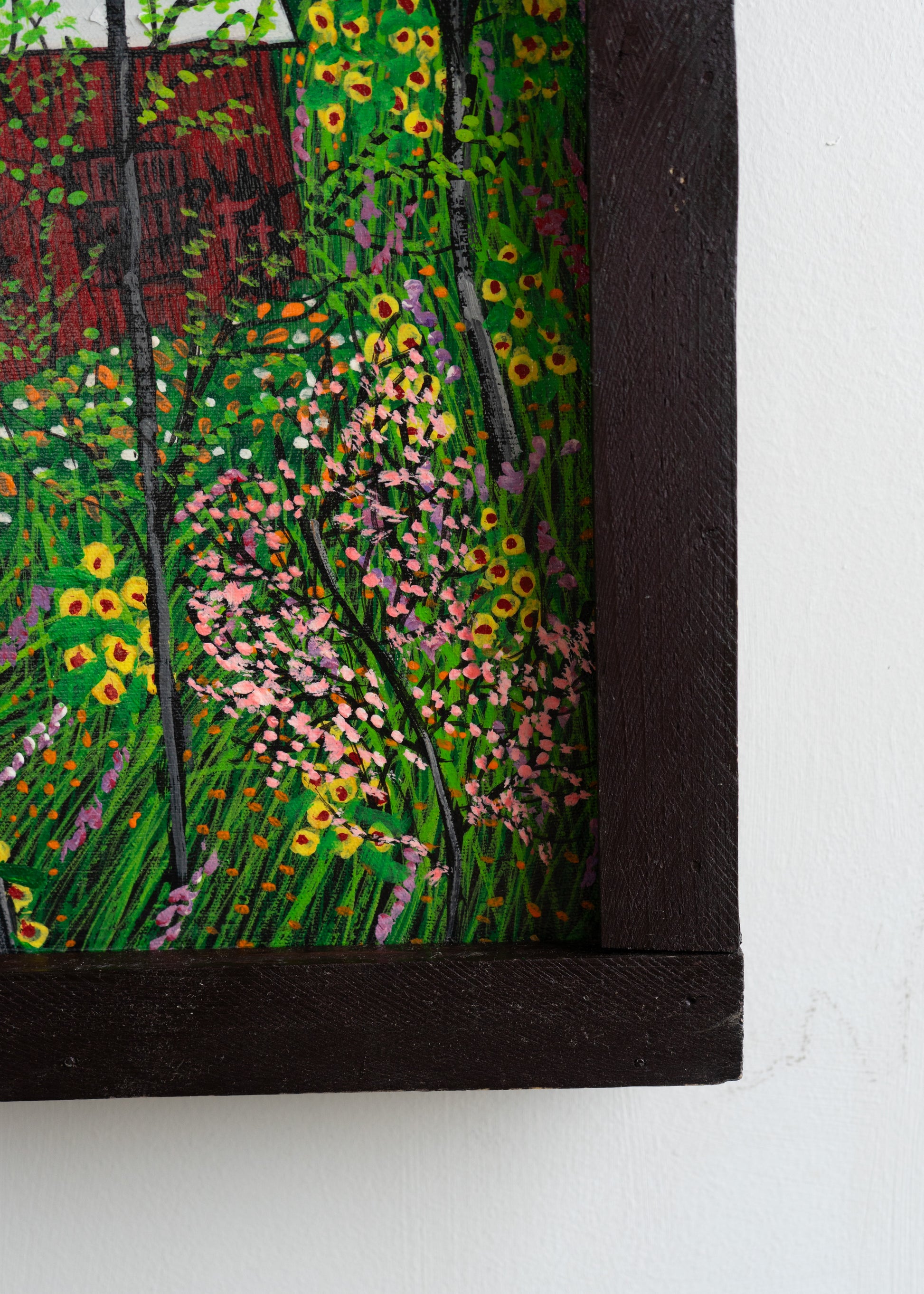 Barn in the Woods with Flowers