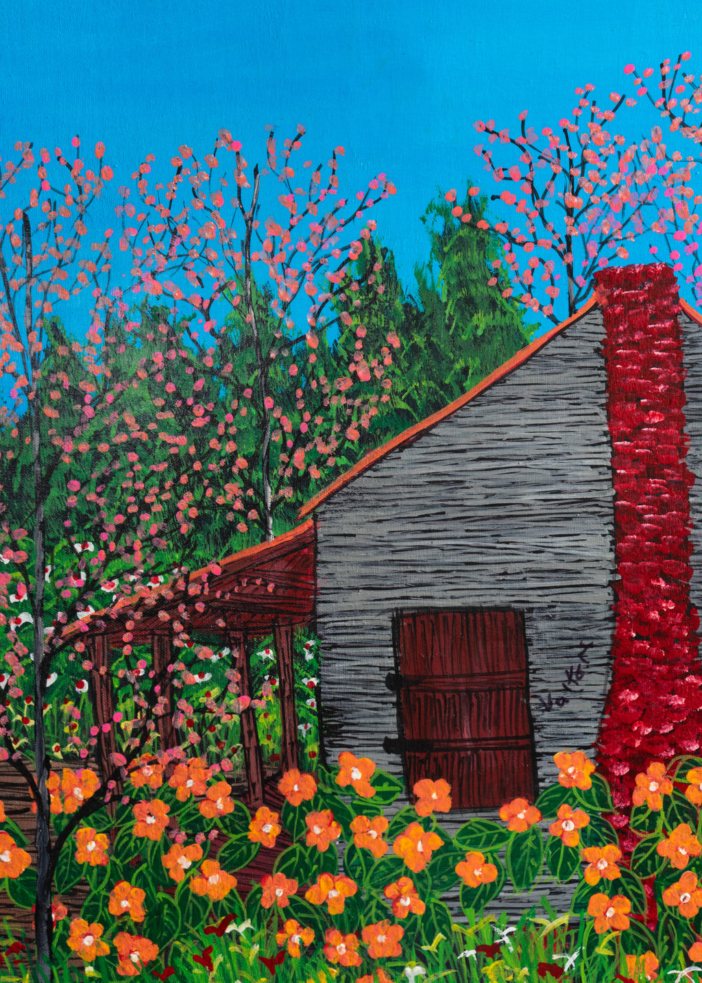 House with Orange Flowers
