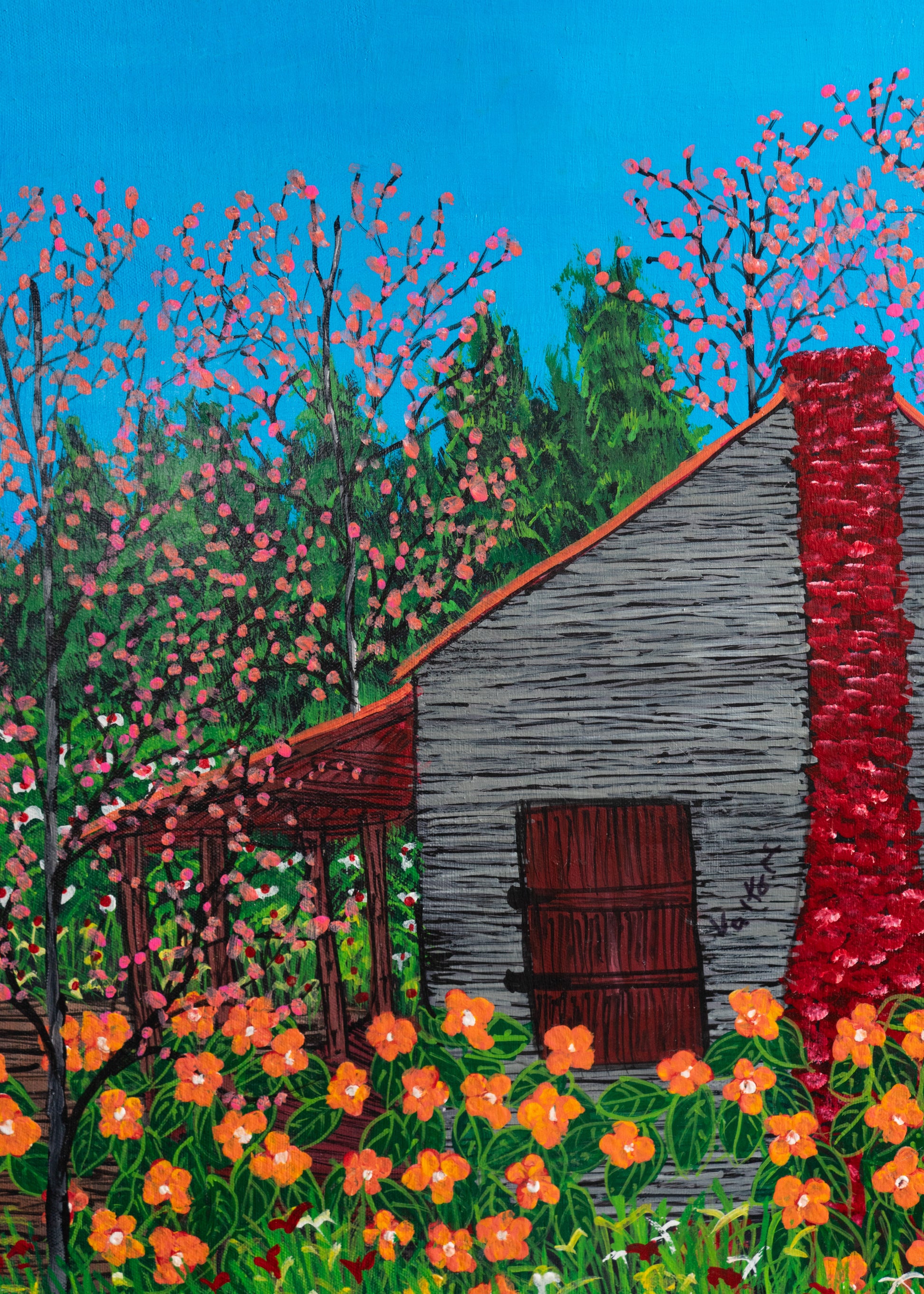 House with Orange Flowers