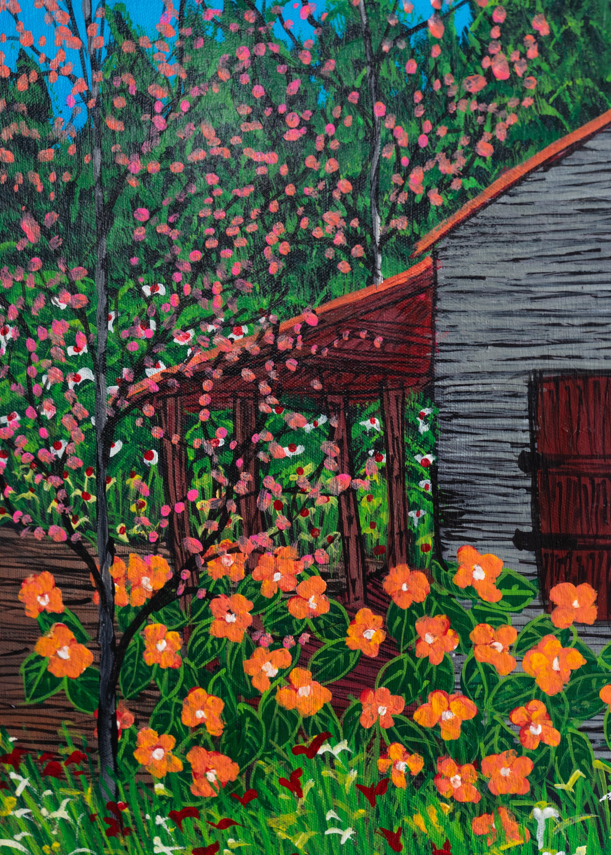 House with Orange Flowers